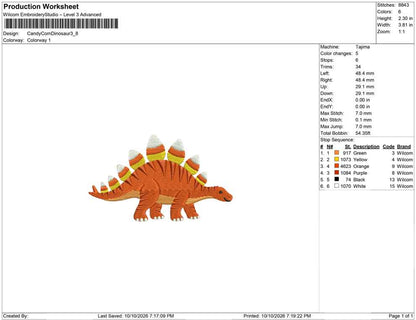 Candy Corn Dinosaur