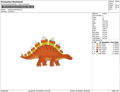 Candy Corn Dinosaur