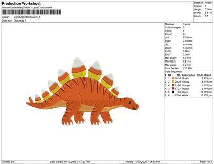 Candy Corn Dinosaur