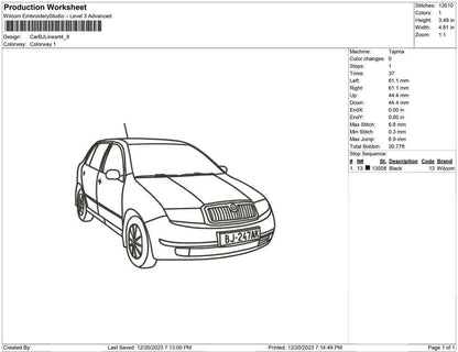 Car Bj Line art