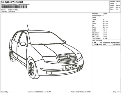 Car Bj Line art