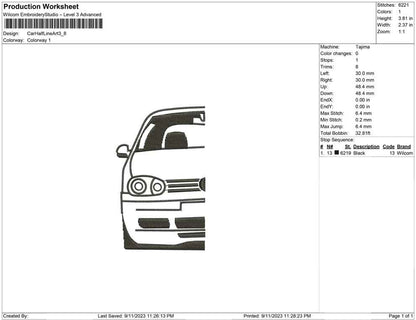Car Half lineArt