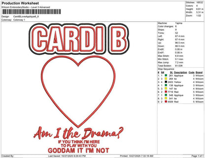 Cardi B Love Applique