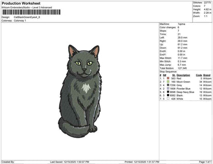 Cat Black green Eyes