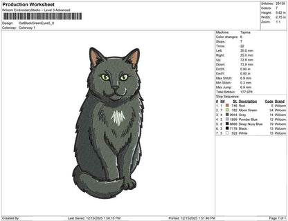 Cat Black green Eyes