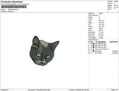 Cat Black Grey