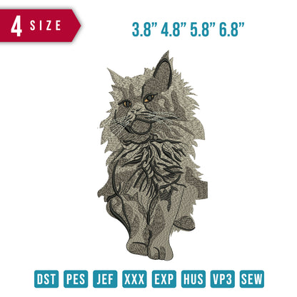 Cat Grey Thick Fur