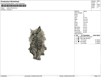 Cat Grey Thick Fur