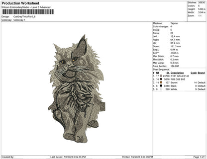 Cat Grey Thick Fur