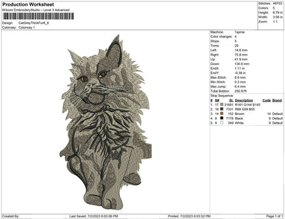 Cat Grey Thick Fur