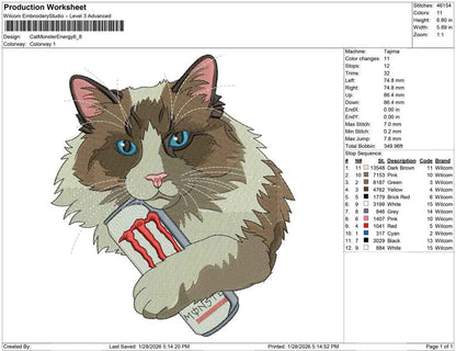 Cat Monster Energy