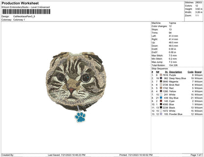 Cat Necklace Paw
