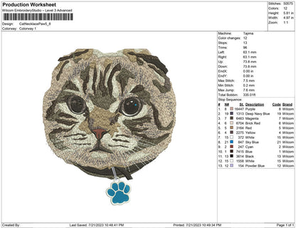 Cat Necklace Paw