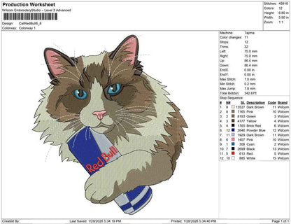 Cat Red Bull