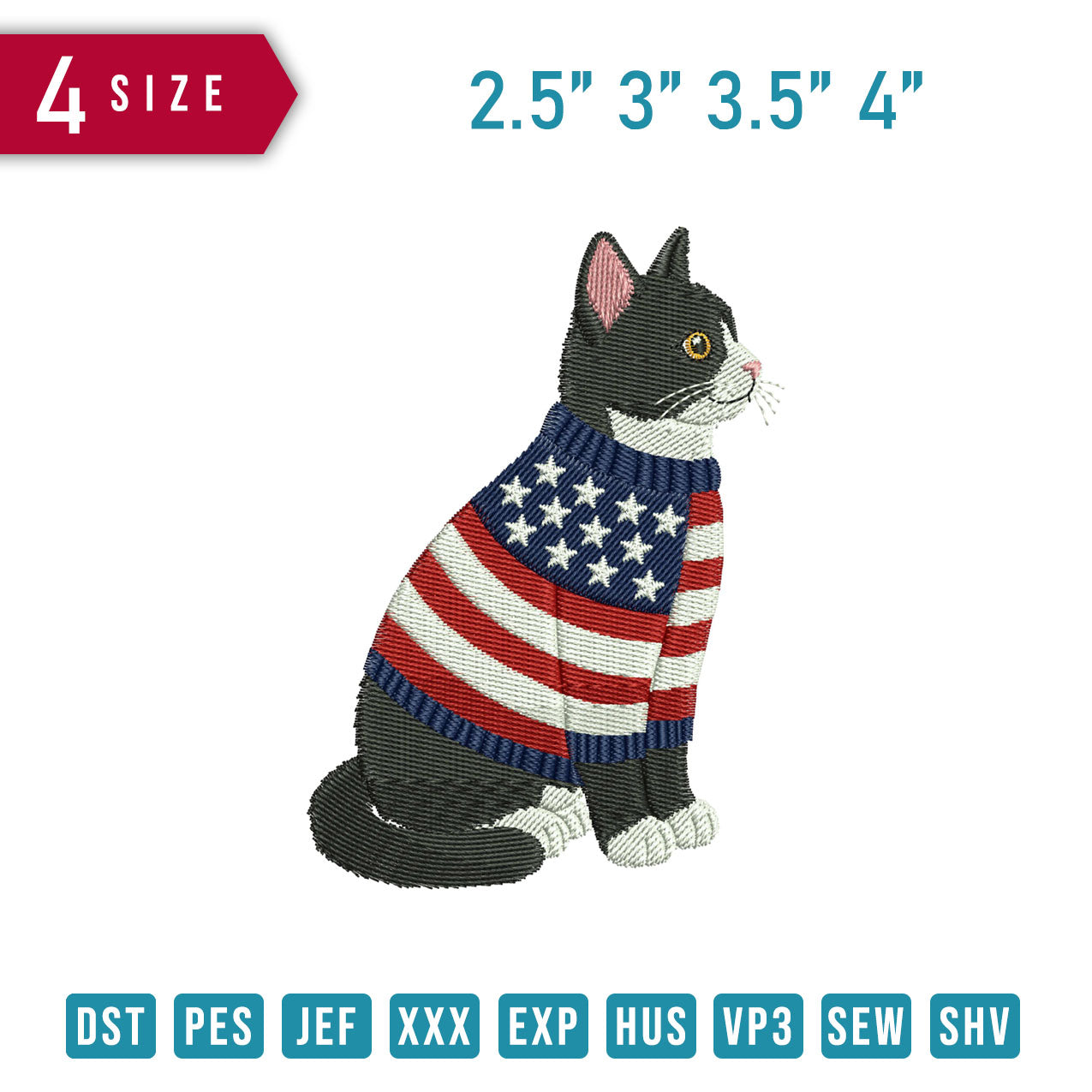 Cat Wearing Usa Sweater