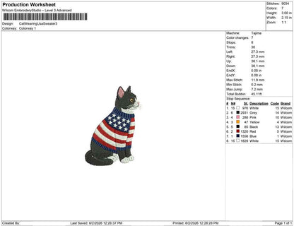 Cat Wearing Usa Sweater