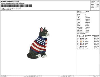 Cat Wearing Usa Sweater
