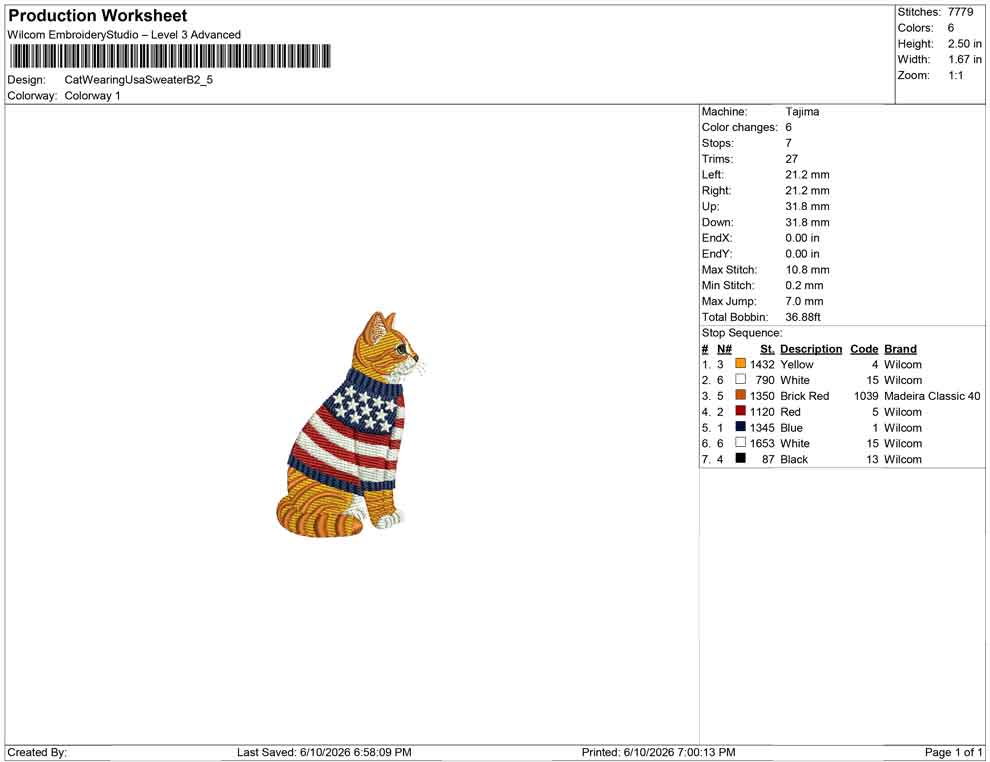 Cat Wearing Usa Sweater B