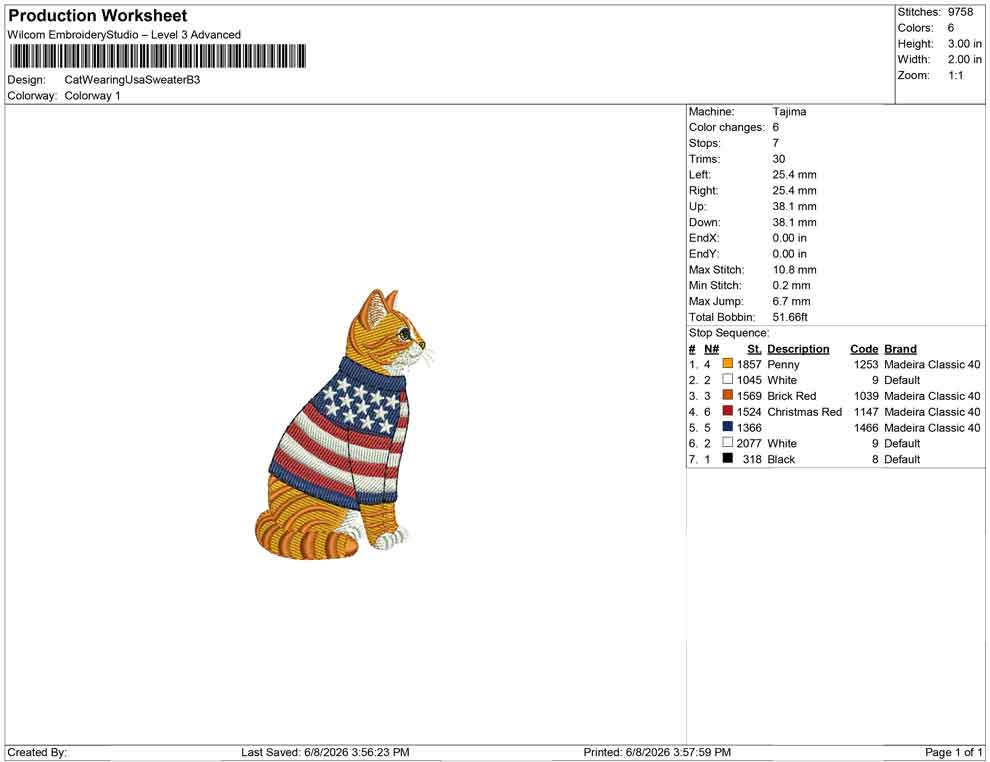 Cat Wearing Usa Sweater B
