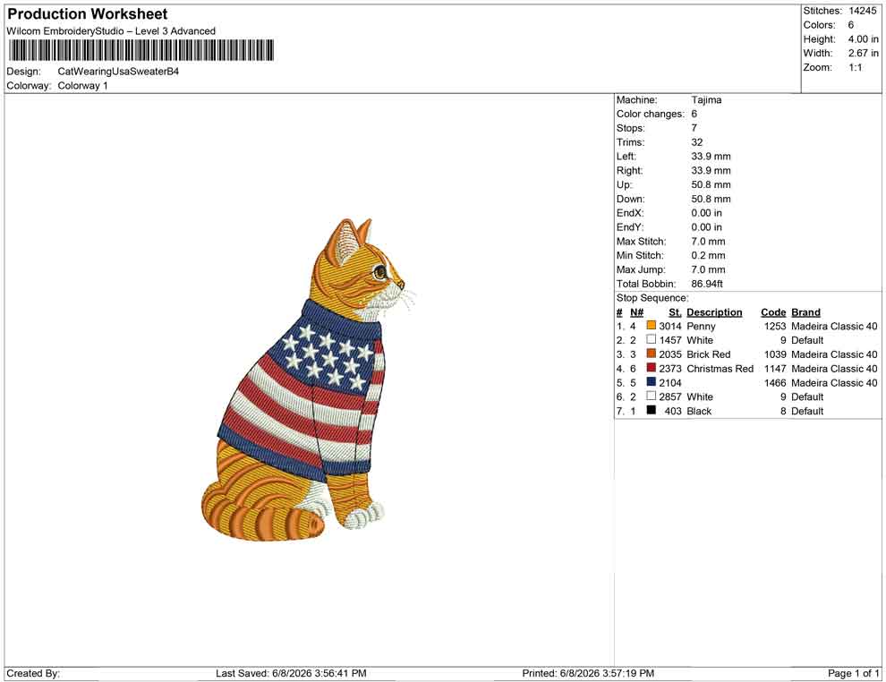 Cat Wearing Usa Sweater B