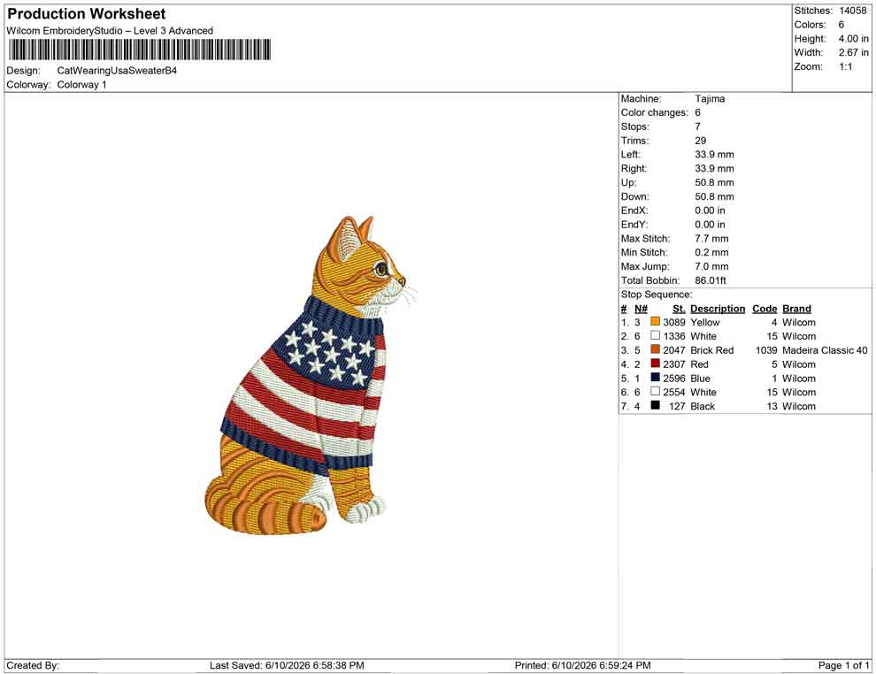 Cat Wearing Usa Sweater B