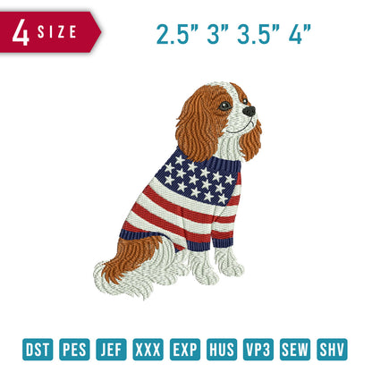 Cavalier Wearing Usa Sweater