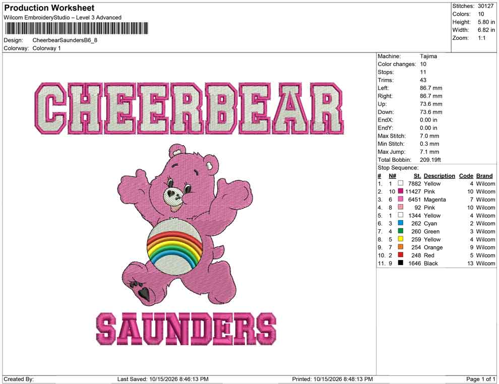 Cheerbear Saunders B
