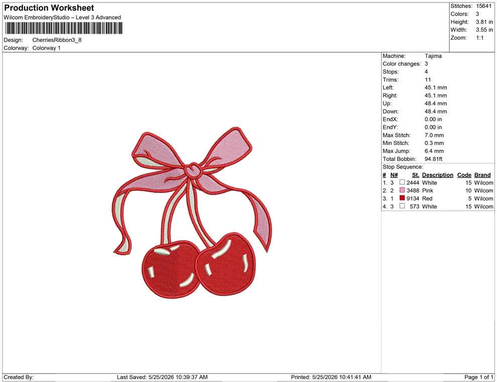 Cherries Ribbon