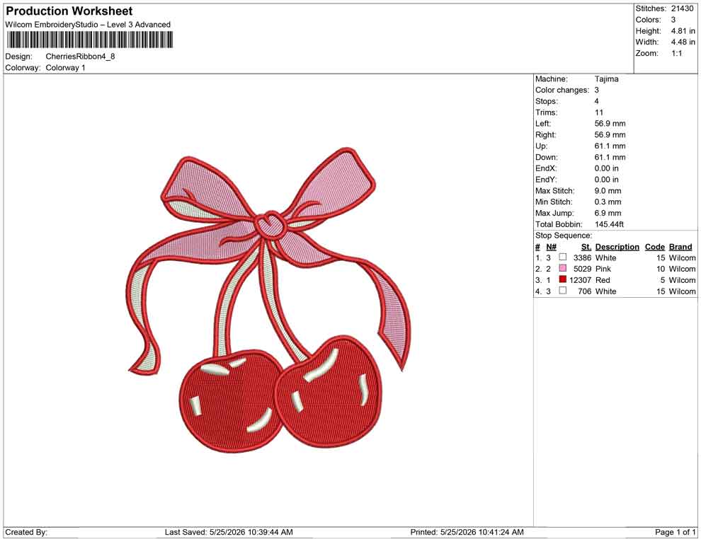 Cherries Ribbon