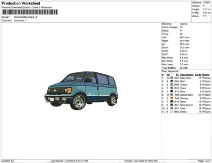 Chevrolet Blue Car