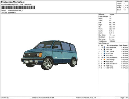 Chevrolet Blue Car