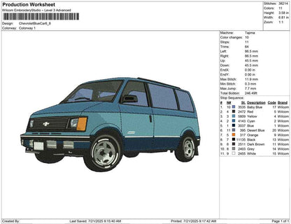 Chevrolet Blue Car