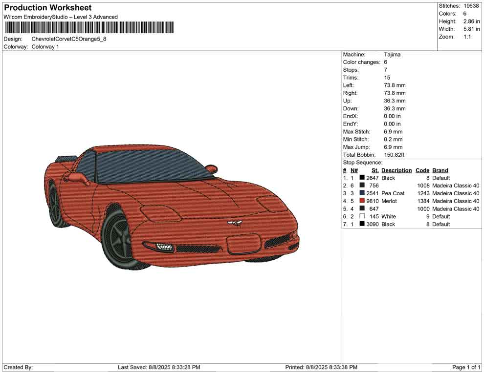 Chevrolet Corvet C5 Orange