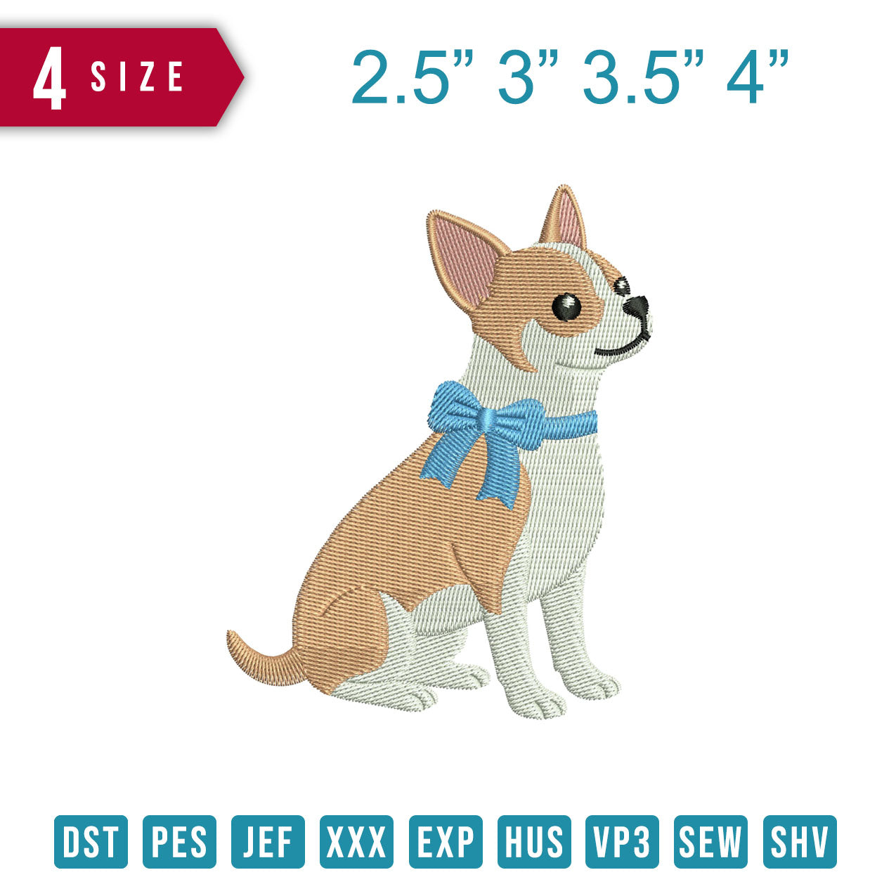 Chihuahua Ribbon Blue