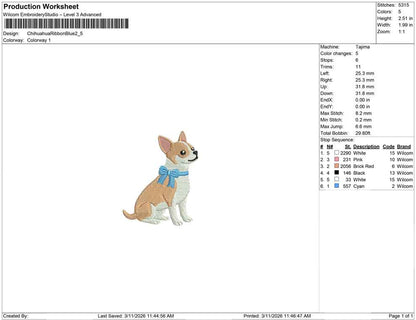 Chihuahua Ribbon Blue