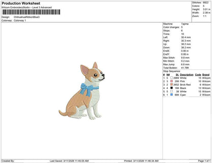 Chihuahua Ribbon Blue