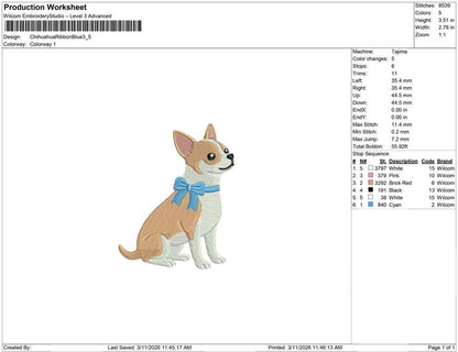 Chihuahua Ribbon Blue