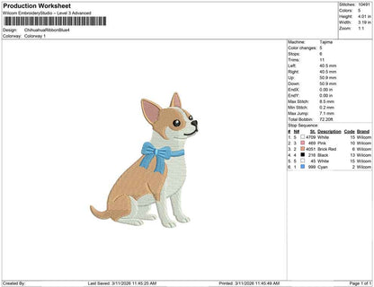 Chihuahua Ribbon Blue