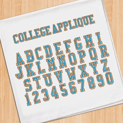 College Applique Font and 3D Puff
