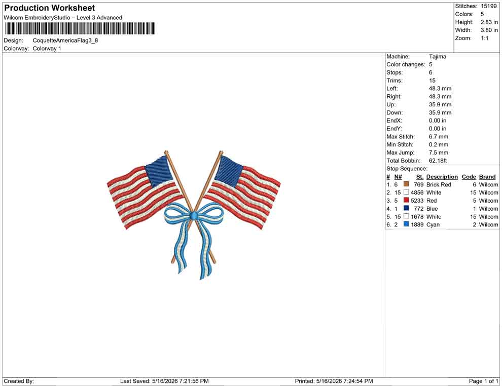 Coquette America Flag