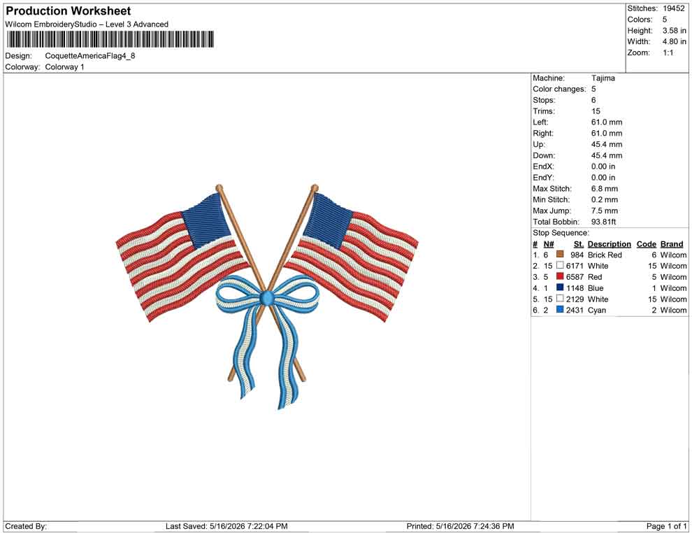 Coquette America Flag