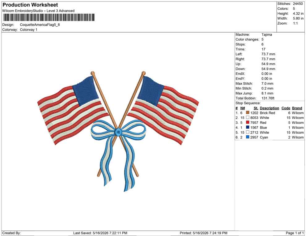 Coquette America Flag