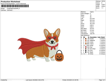 Corgi Dog Pumpkin B