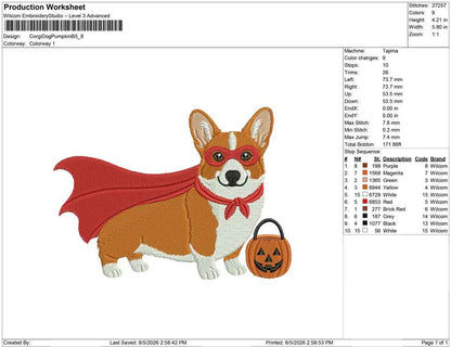 Corgi Dog Pumpkin B