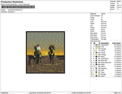 Couple Horse Desert