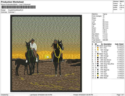 Couple Horse Desert