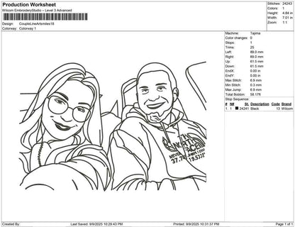 Couple Line Art Smiles