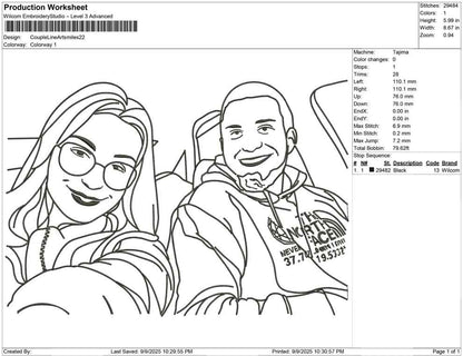 Couple Line Art Smiles