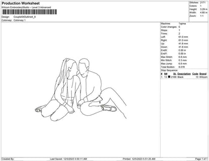 Couple Sit Outline