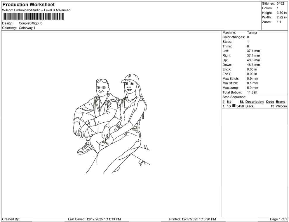 Couple sitting line art